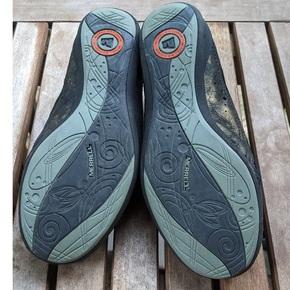 Merrell Arabesque Leather Black/Gold Women's Casual Zip Up Loafers Size 7.5 - Picture 9 of 10